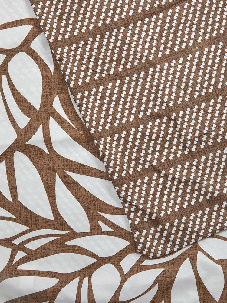 Queen Bed Tonal Leaf Duvet Cover