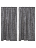 2 Pack Unlined Charcoal Leaf Curtain 140x218cm (2)