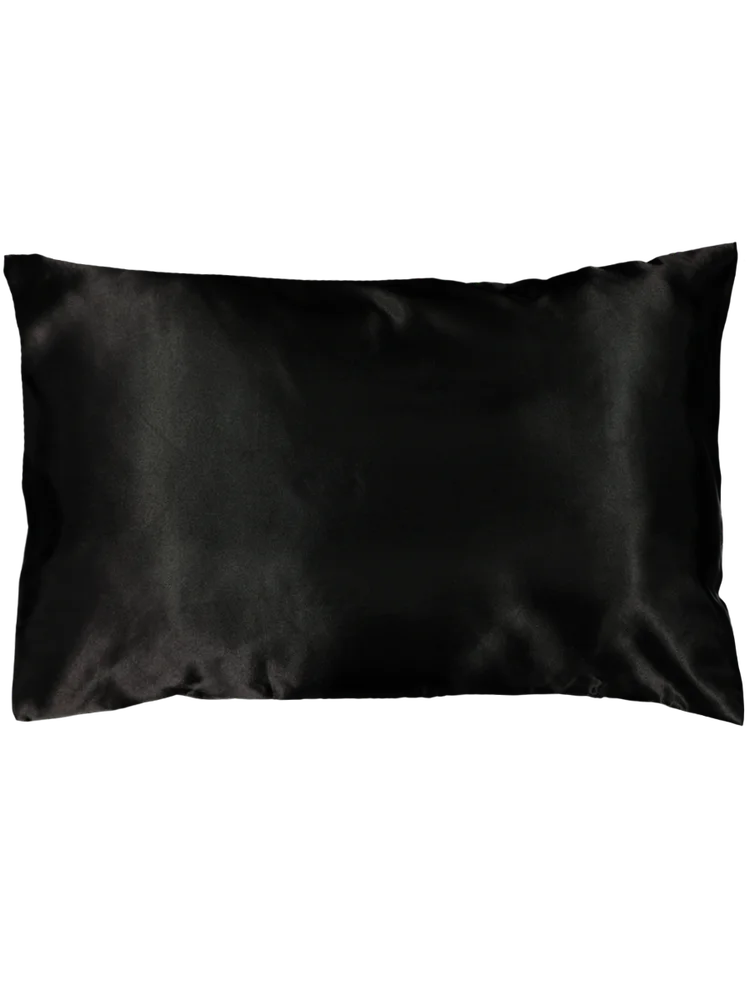Black Standard Satin Pillowcase