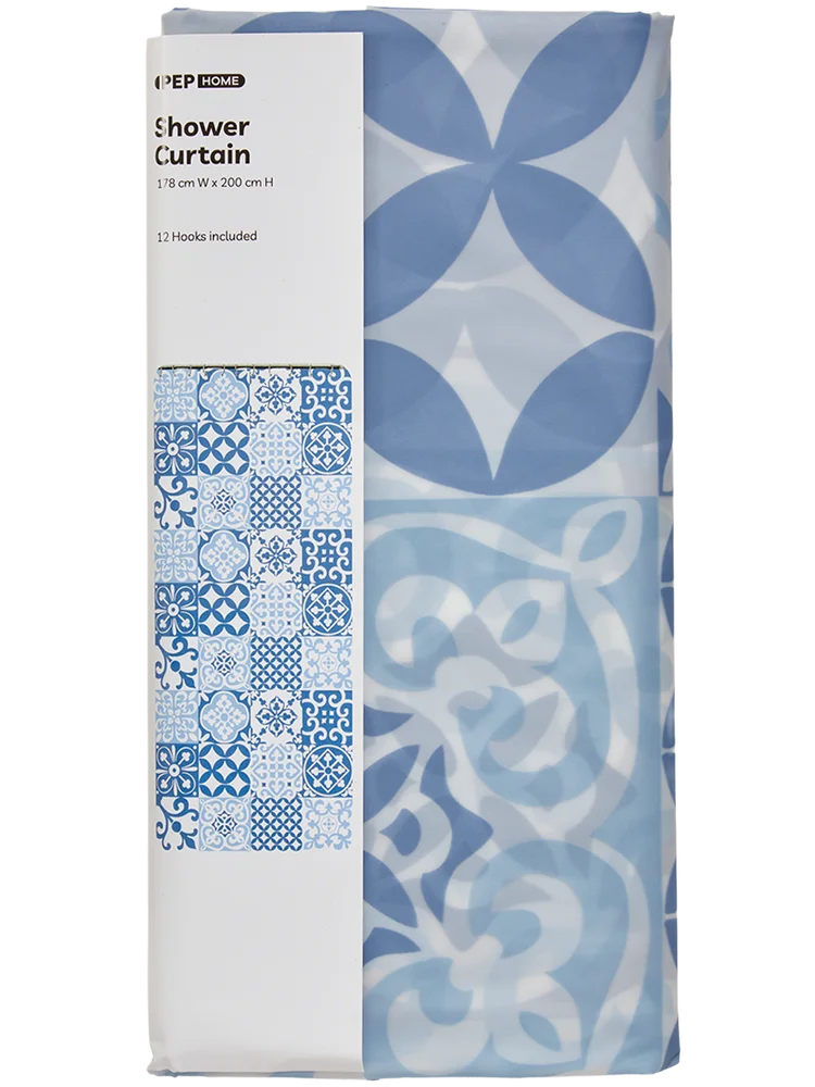Blue Tile Shower Curtain (1)