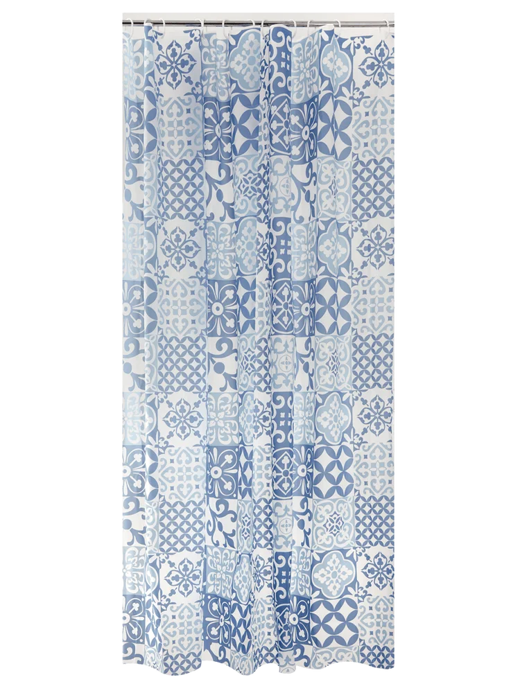 Blue Tile Shower Curtain (2)