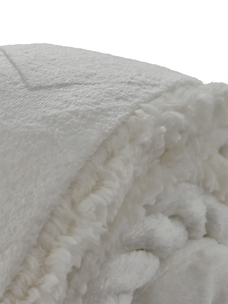 Single 2 Ply Cream Embossed Blanket