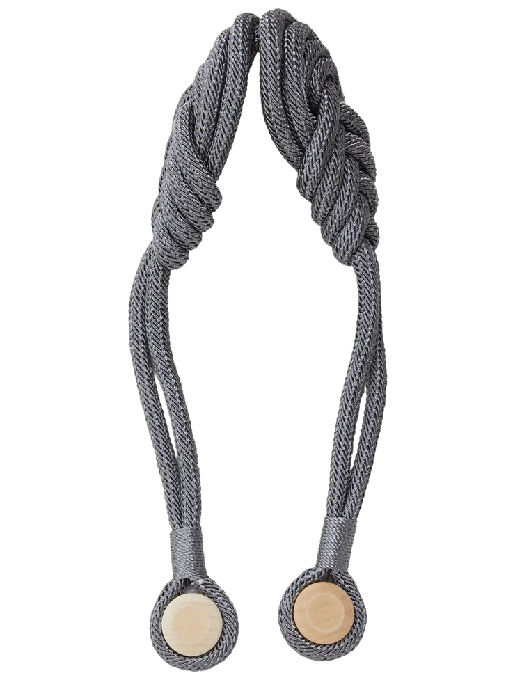 Single Charcoal Pleated Tieback