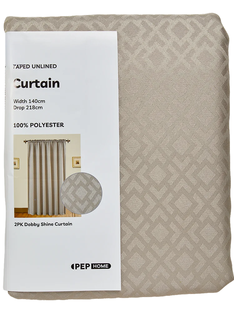 2 Pack Natural Unlined Shine Curtain