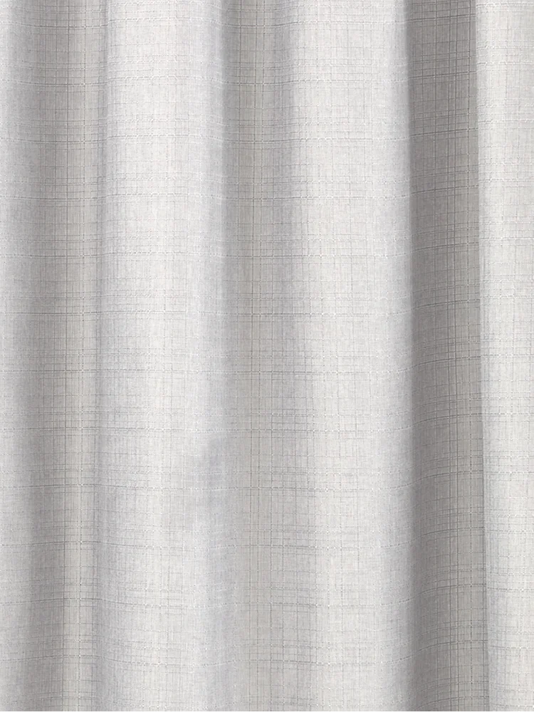 Grey Unlined Macro Linen Curtain 140x218cm (3)