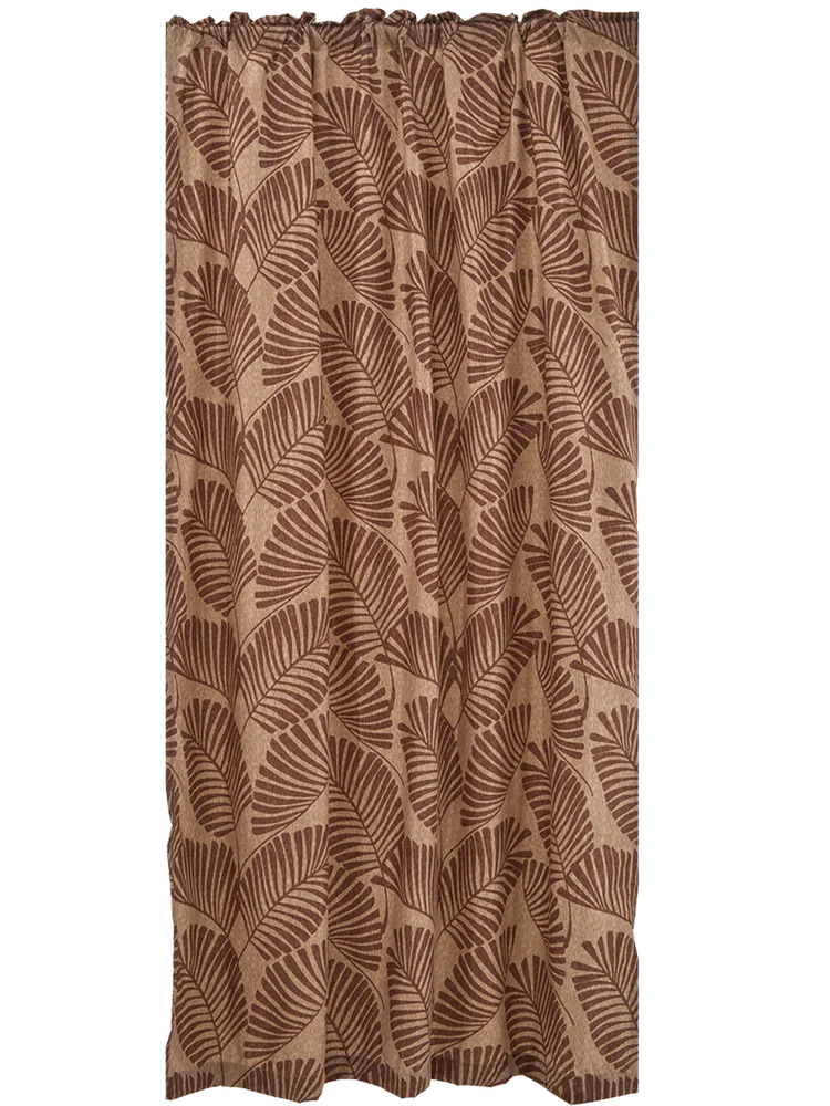 Natural Leaves Unlined Printed Curtain