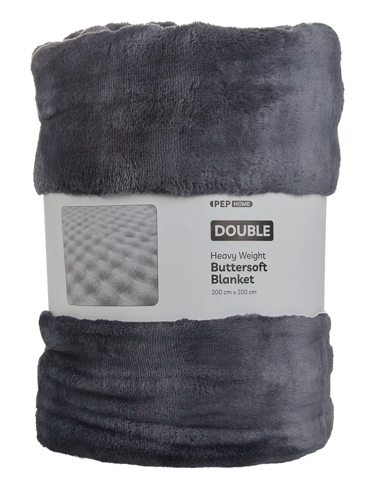 Double Butter Soft Grey Blanket 200x200cm