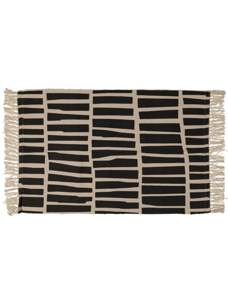 Medium Black Printed Rug