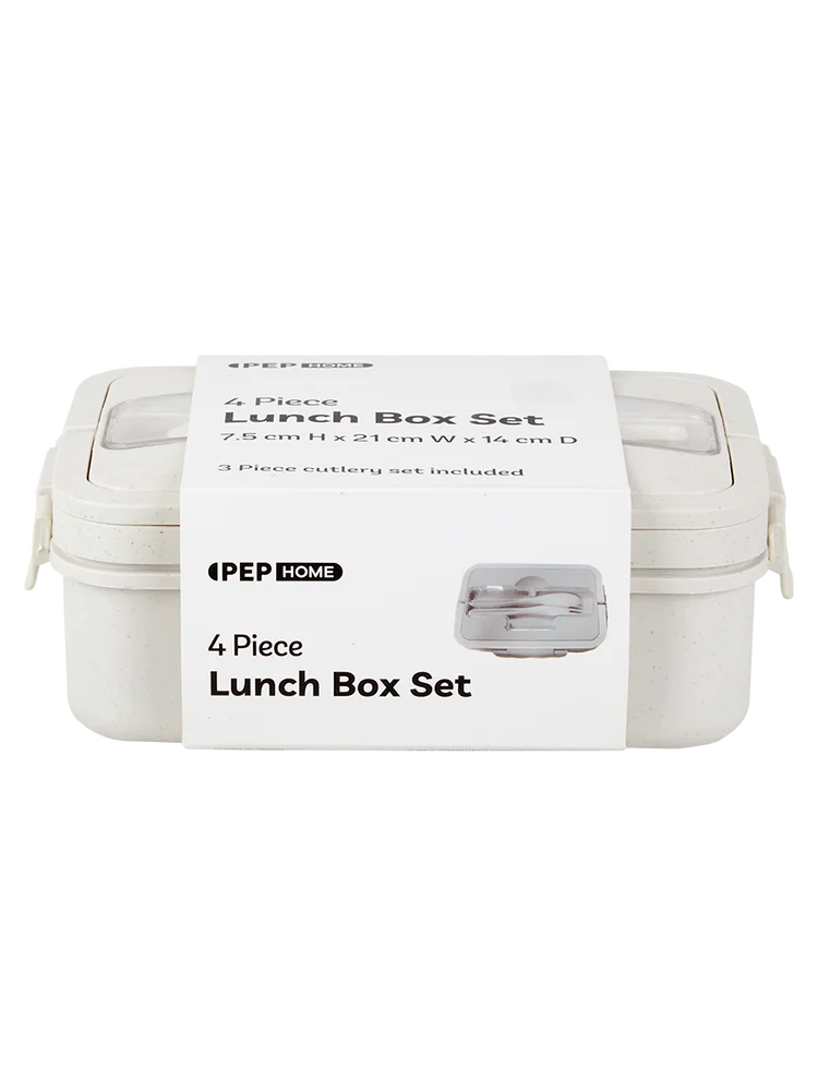 4 Piece Natural Lunch Box Set (3)