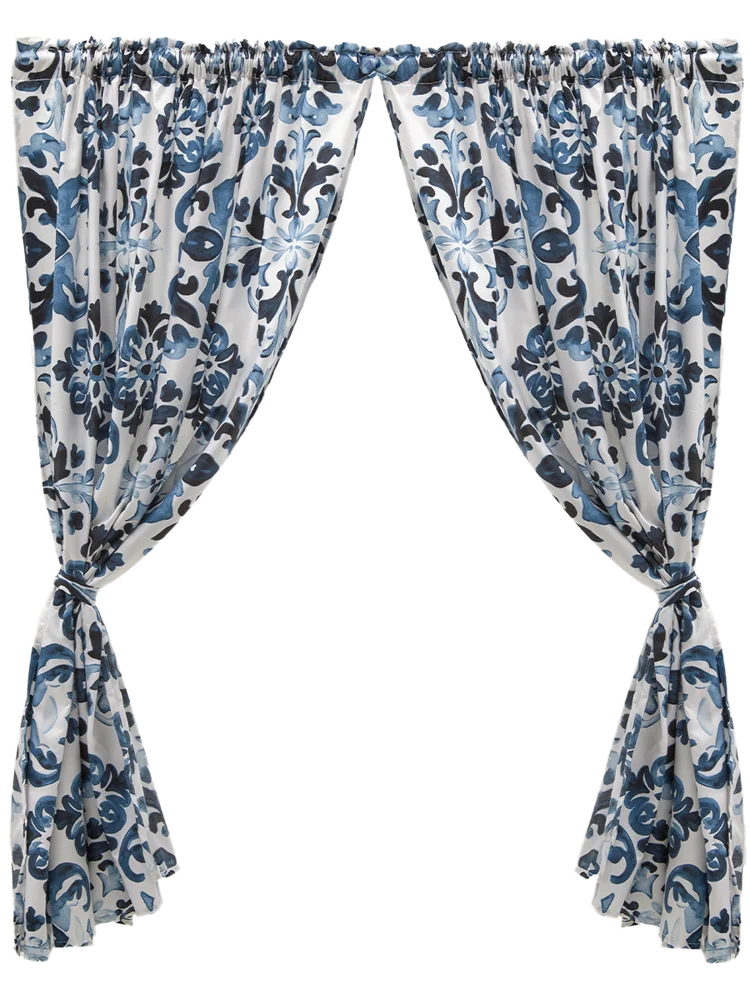 Geo Blue Microfibre Printed Cafe Set