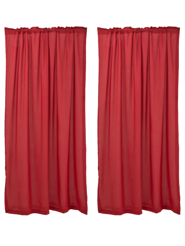 2 Pack Dark Red Lined Curtain