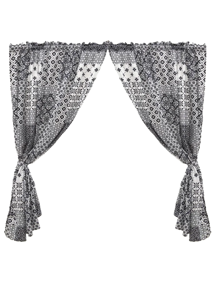 Blue Patchwork Microfibre Printed Cafe Set (1)