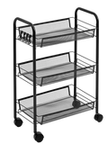 Black Metal Storage Cart 44x26x62cm (1)