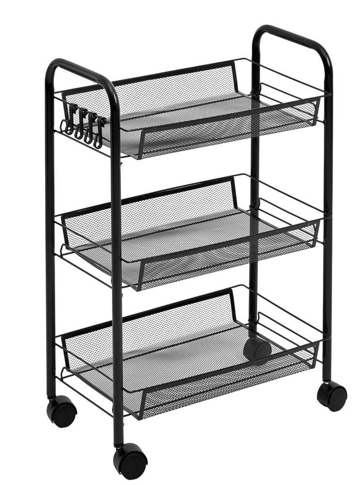 Black Metal Storage Cart 44x26x62cm (1)