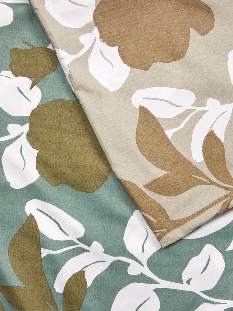 Double Bed Leaves Print Duvet Cover (1)