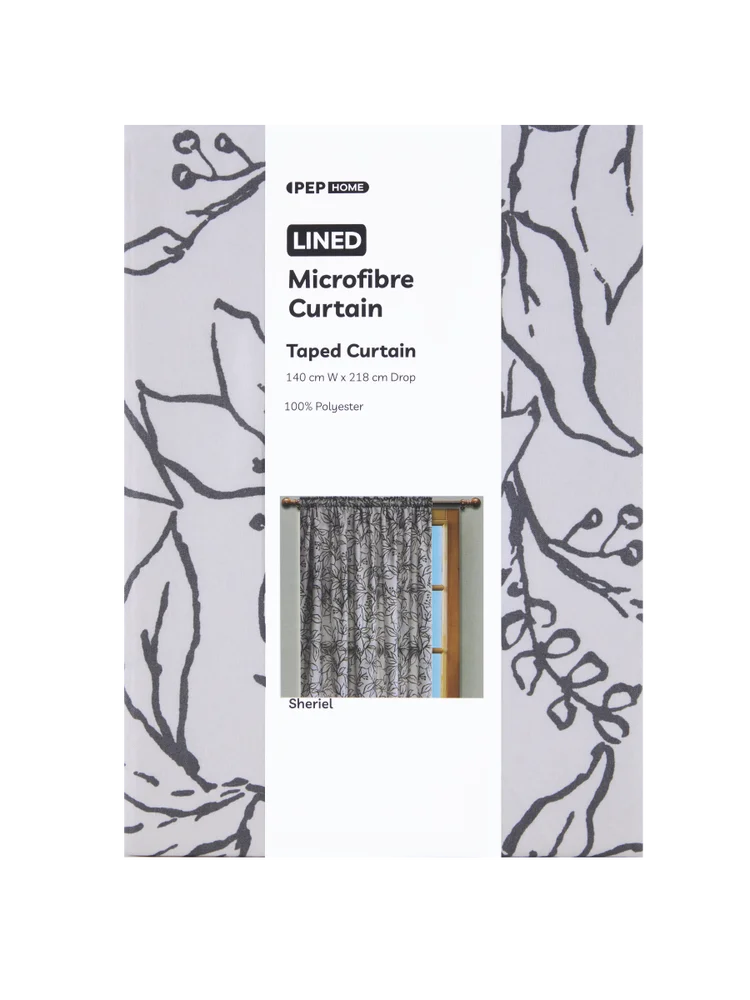 Taped Lined Microfiber Curtain 218x240cm (1)