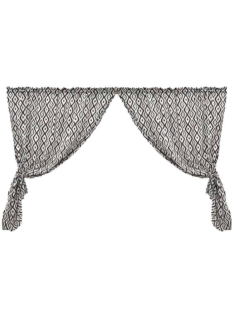 Black Microfibre Printed Cafe Set (1)