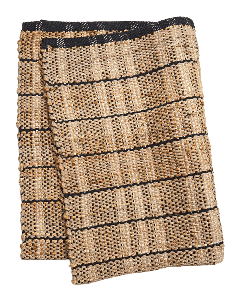 Cotton Jute Rug Natural And Black 100x140cm