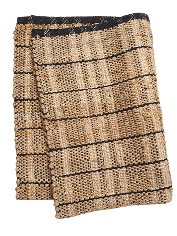 Cotton Jute Rug Natural And Black 100x140cm