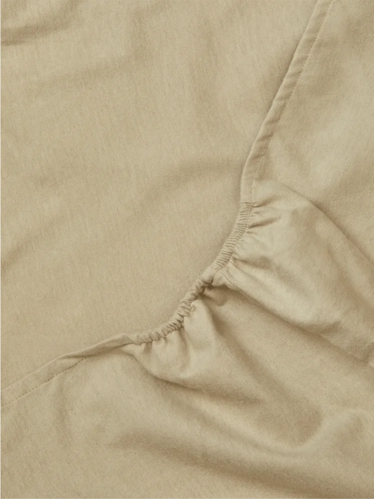 Natural Double Bed Fitted Sheet (1)