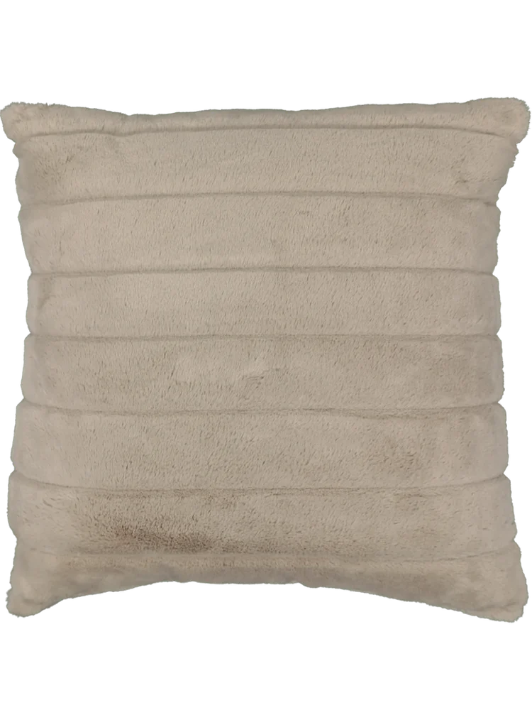 Stone Faux Rabbit Fur Scatter Cushion 50x50cm