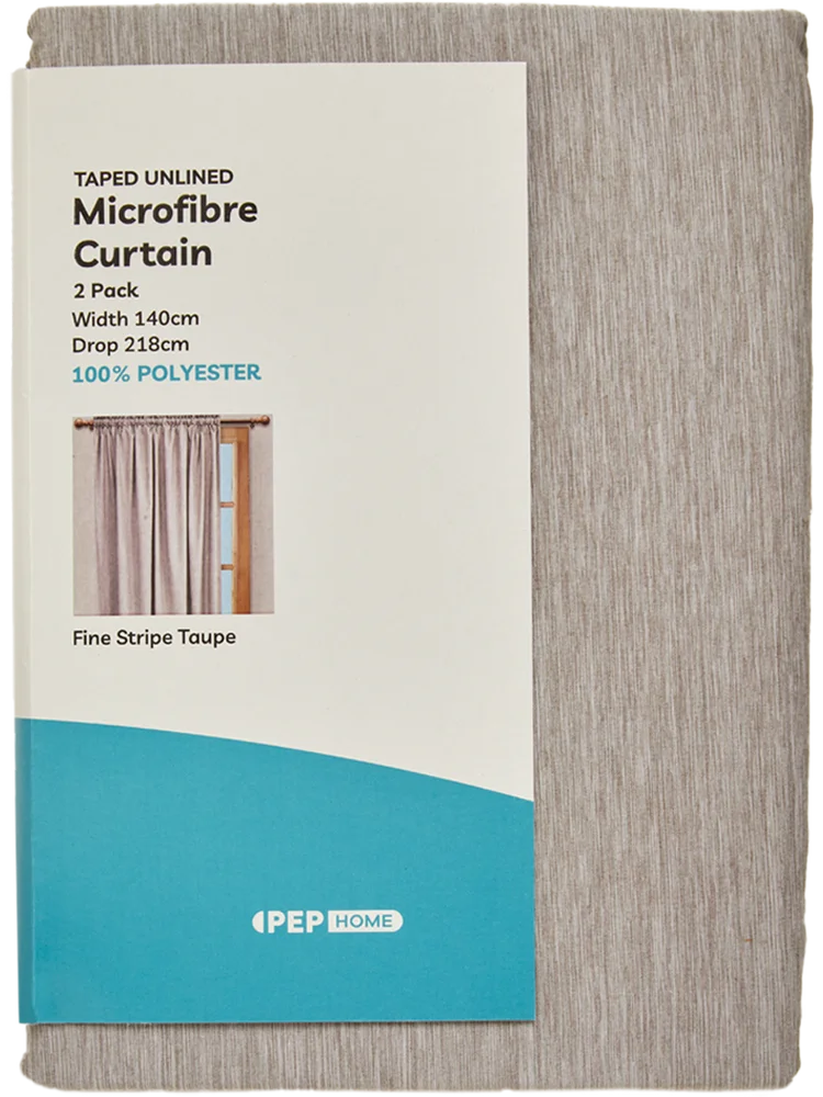 2 Pack Taupe Unlined Curtain