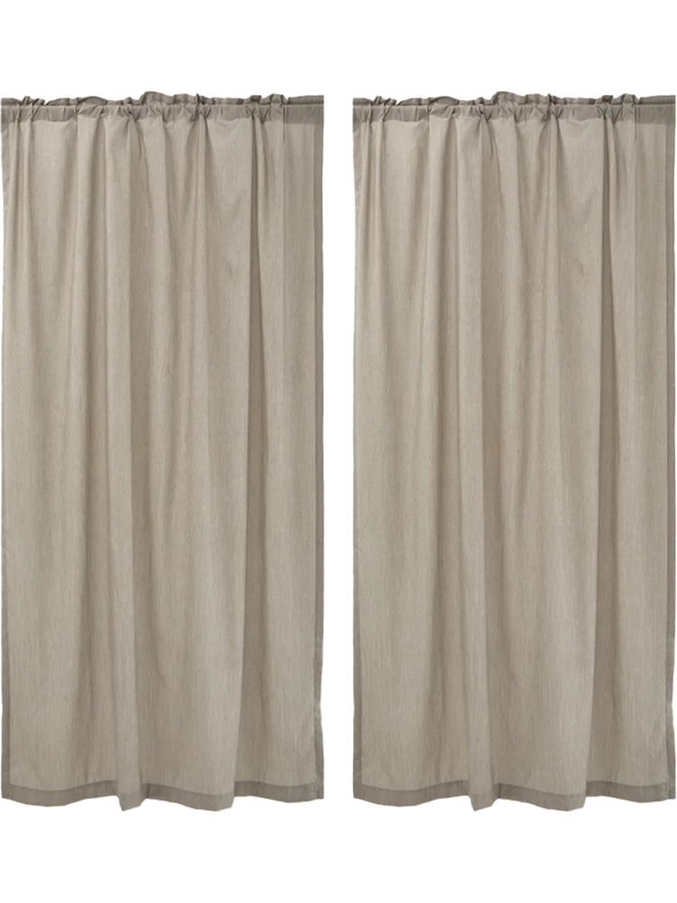 2 Pack Taupe Unlined Curtain (1)