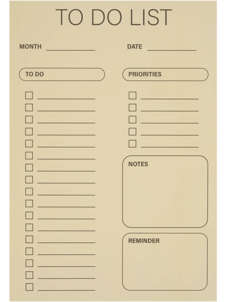 To Do List Notepad