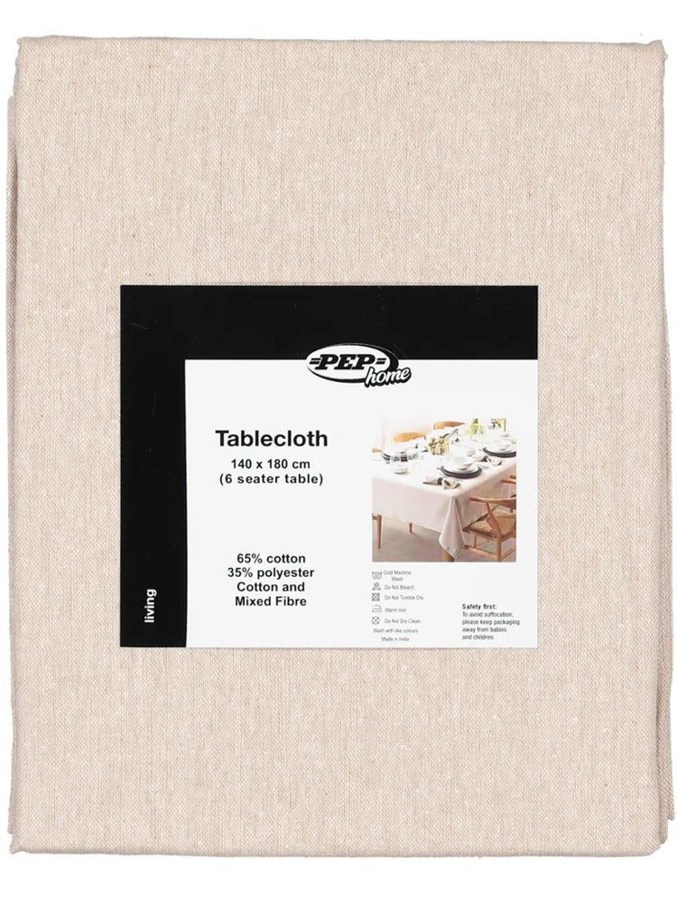 Plain Cotton Blend Tablecloth