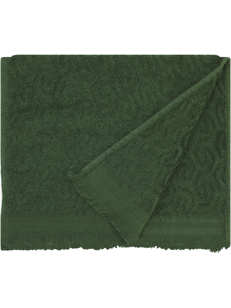 Dark Forest Textured Fringe Guest Towel