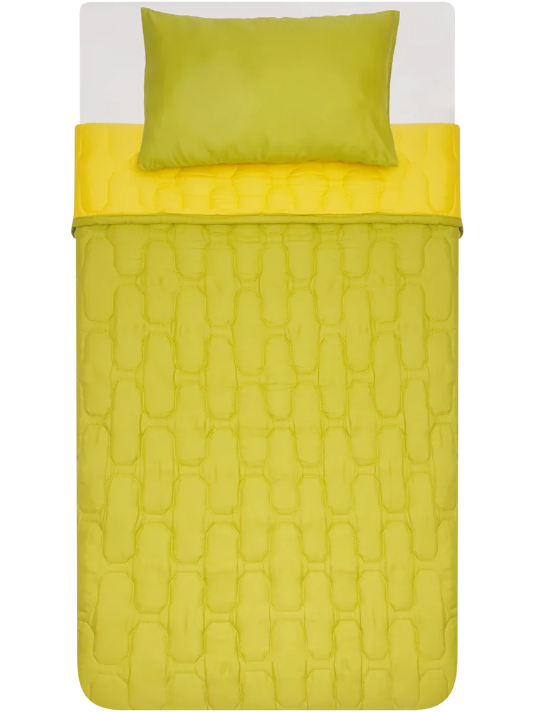 Lime Green Quilted Comforter Set Single Bed