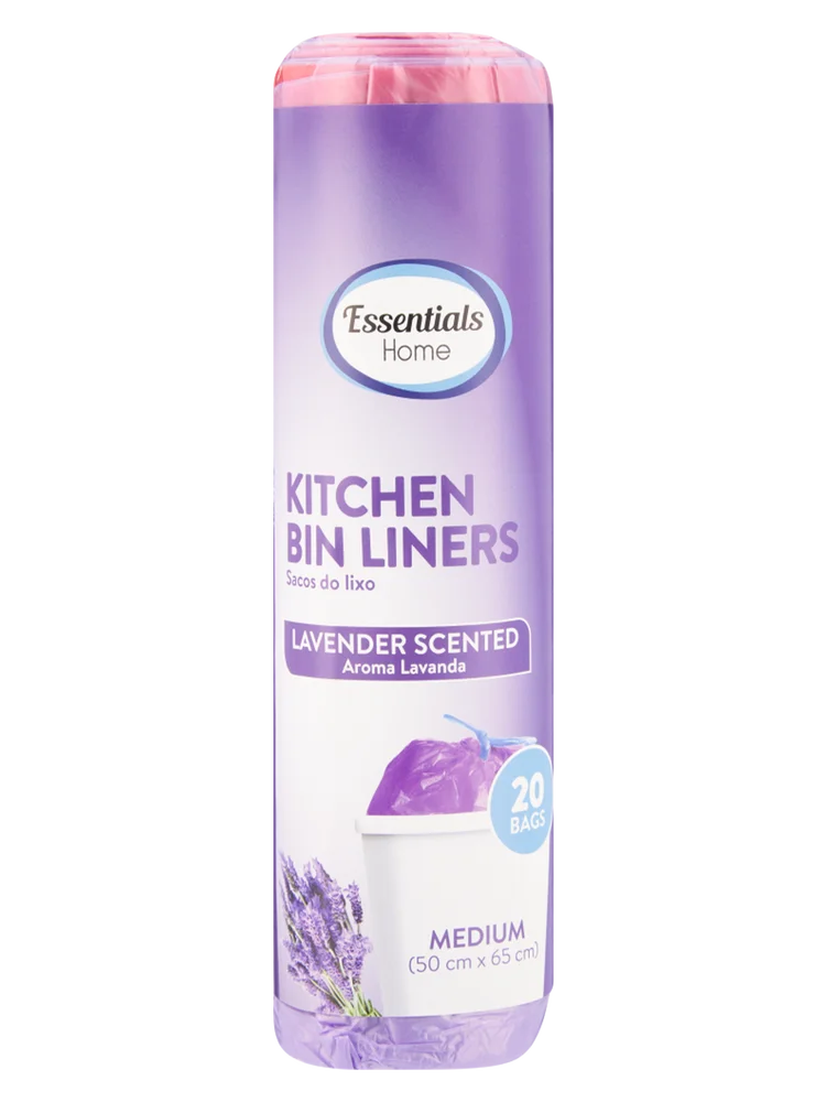 Essentials Home Bin Liners 20s Lavender