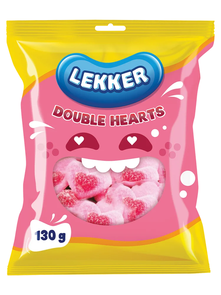 Lekker Double Hearts 130g Sweets