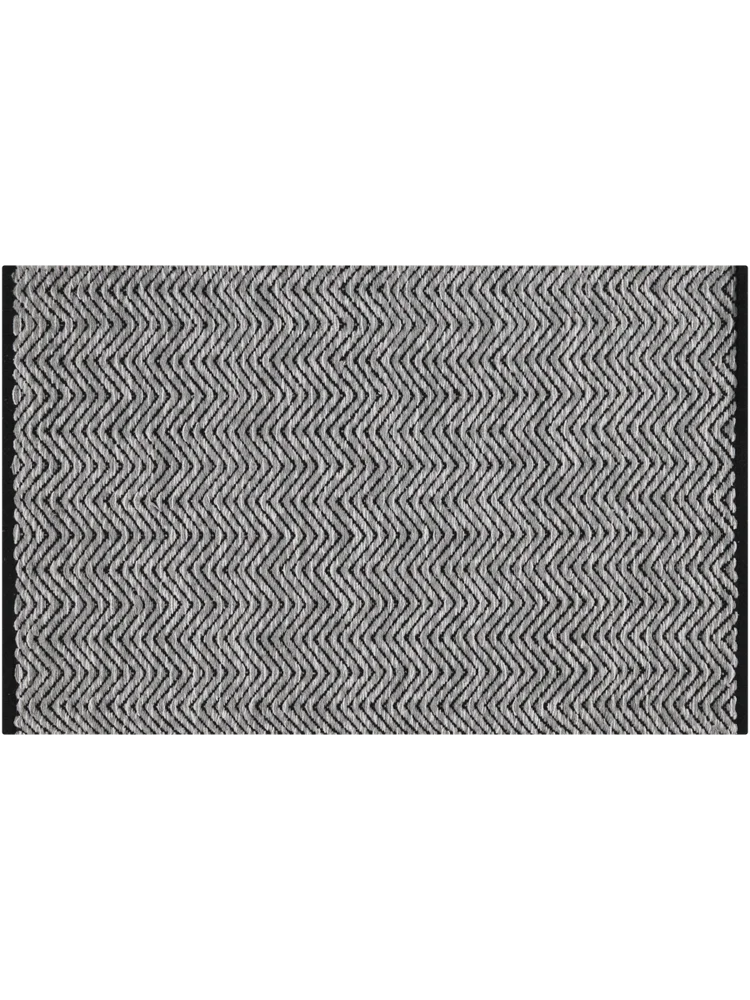 Small Grey And Black Jacquard Rug