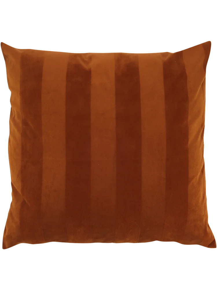 Bombay Brown Velvet Striped Scatter Cushion 50x50cm