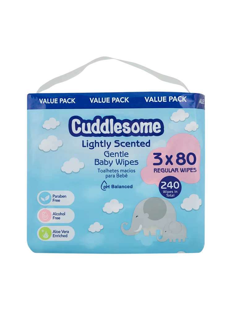 Cuddlesome Gentle Wipes 80s 3 Pack Gentle