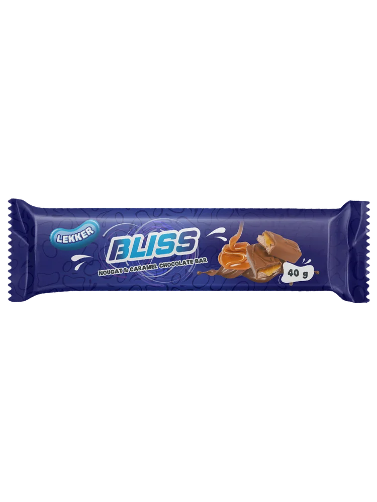 Lekker Bliss Nougat And Caramel Chocolate Bar 50g