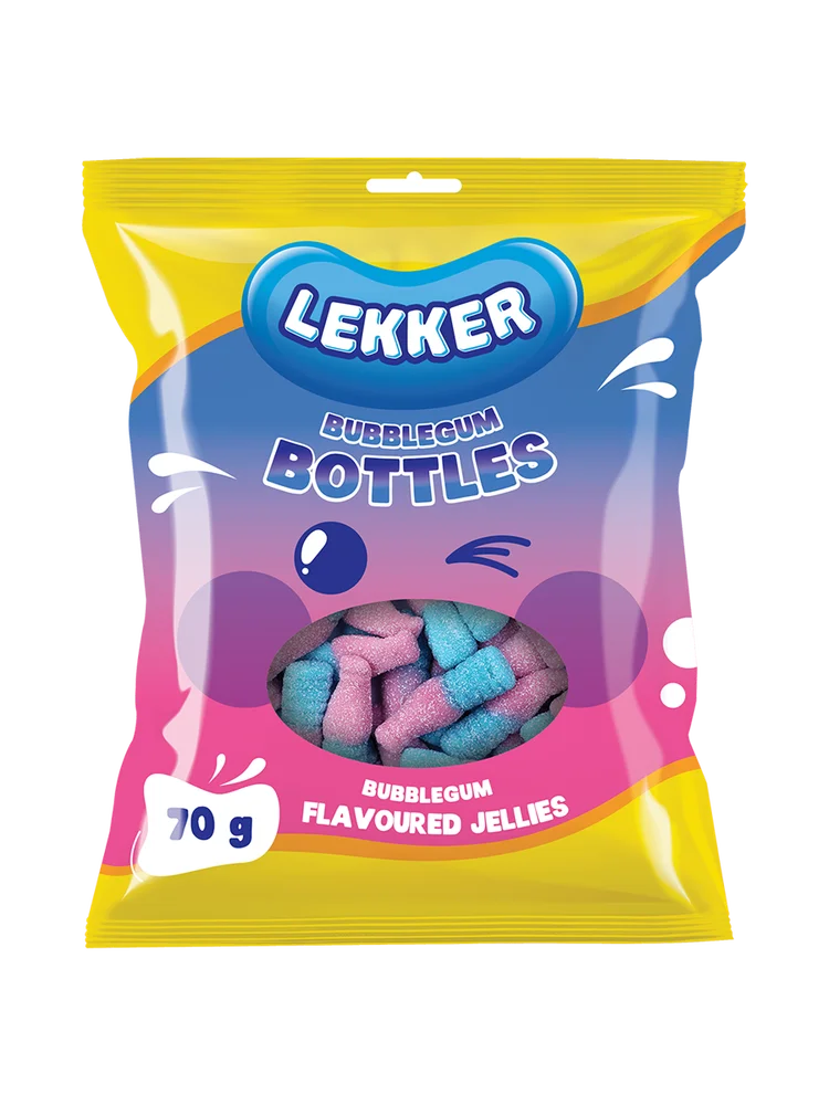 Lekker Bubblegum Bottles 70g Sweets