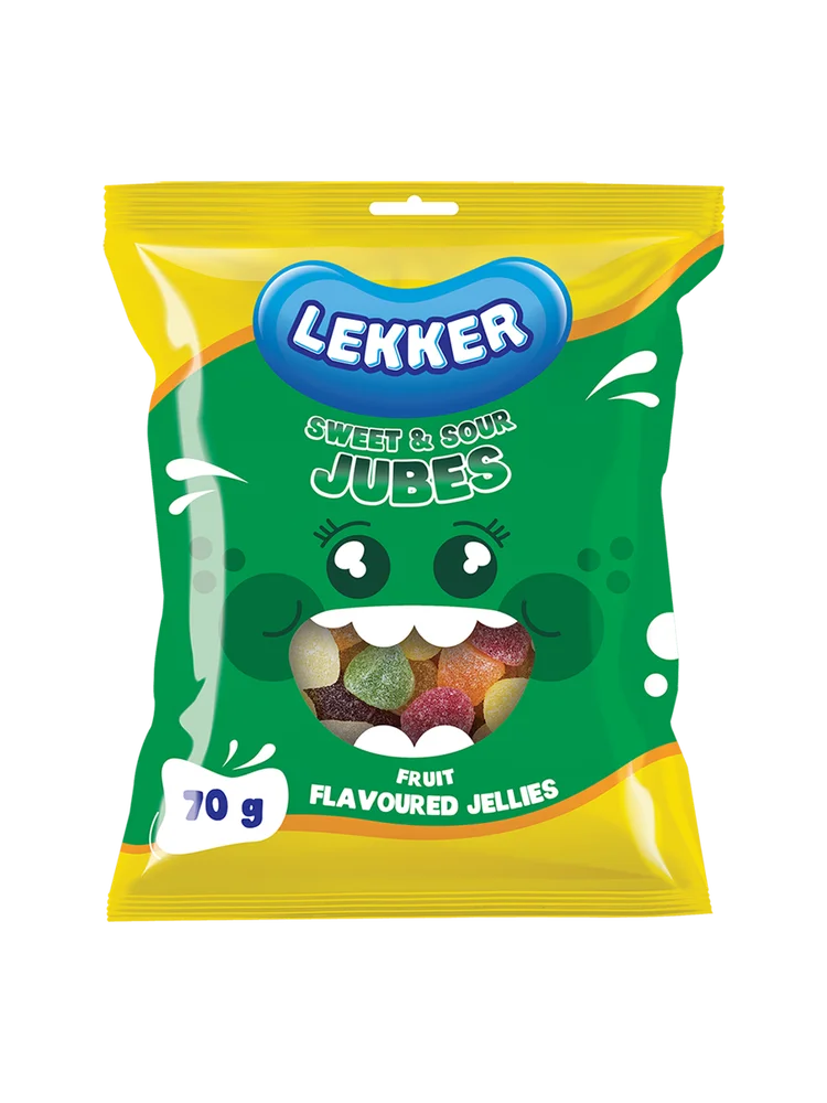 Lekker Sweet And Sour Jubes 70g Sweets